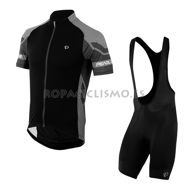 2017 Maillot Pearl Izumi tirantes mangas cortas gris y negro